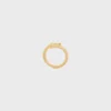 Triomphe asymmetrische ring van messing met gouden afwerking