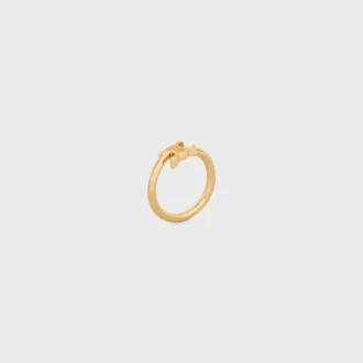 Triomphe asymmetrische ring van messing met gouden afwerking