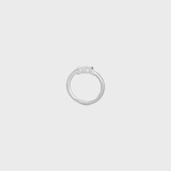 Triomphe asymmetrische ring van messing met rhodiumafwerking