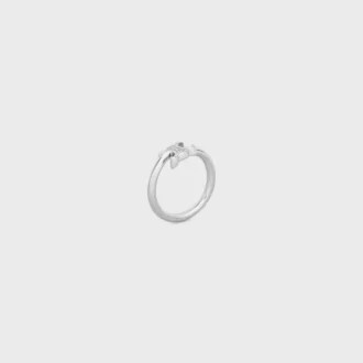 Triomphe asymmetrische ring van messing met rhodiumafwerking