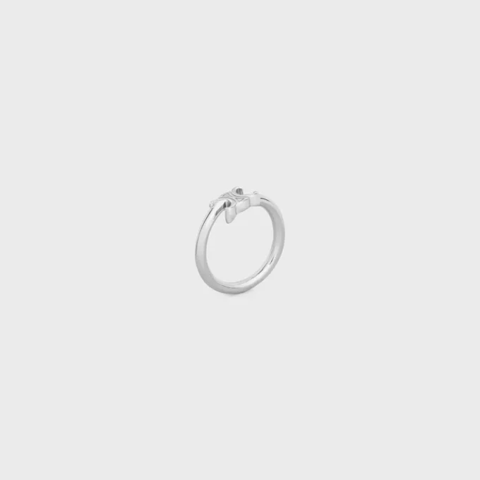 Triomphe asymmetrische ring van messing met rhodiumafwerking