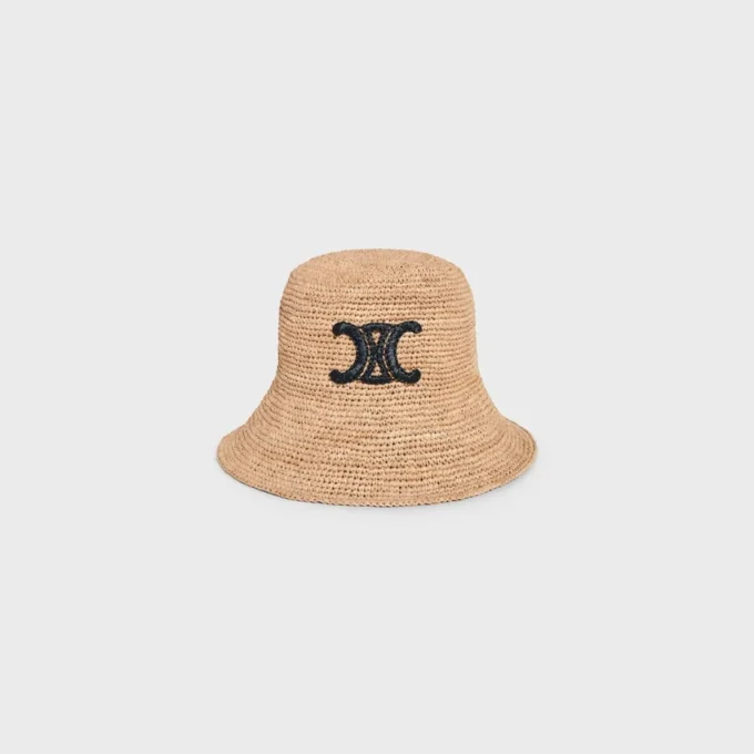 Triomphe-buckethoed van raffia