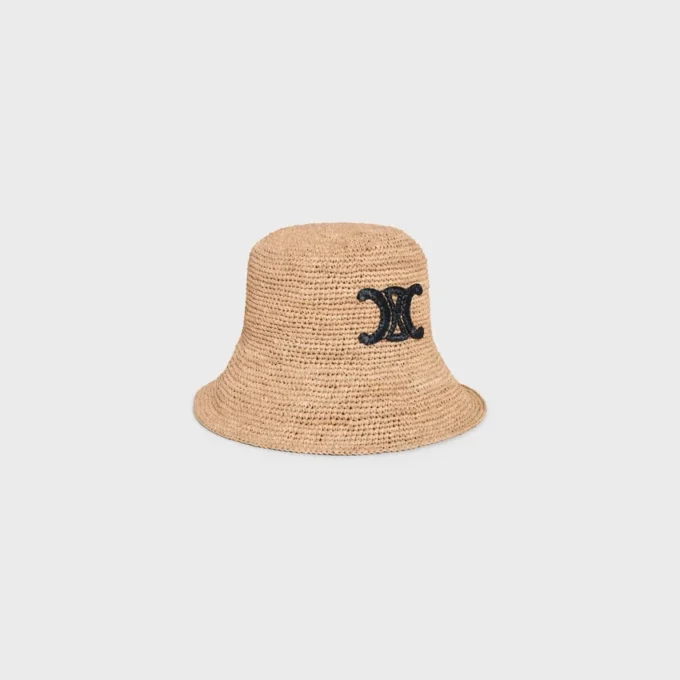 Triomphe-buckethoed van raffia