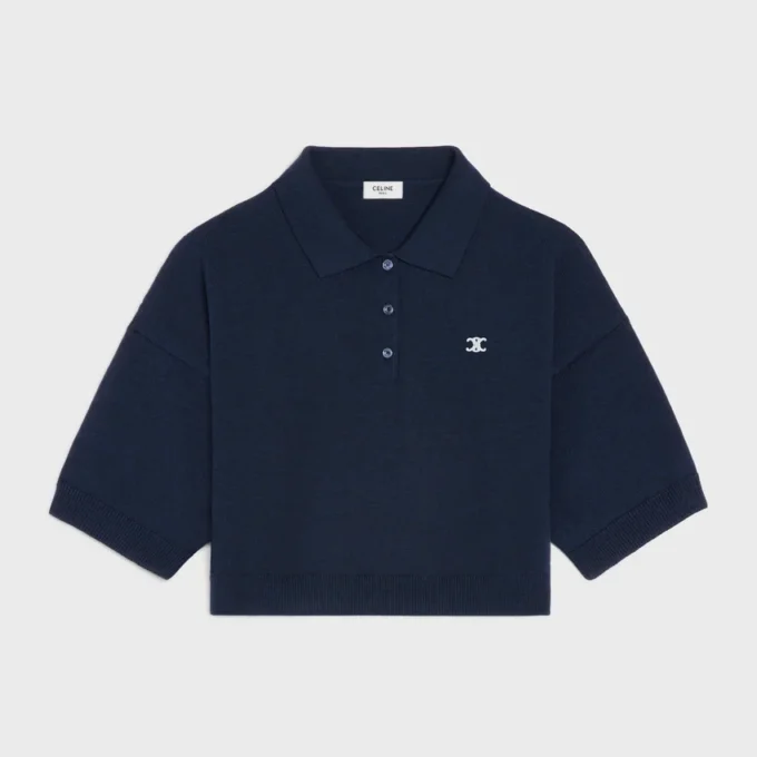 Triomphe cropped polo van wol