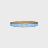 Triomphe-gesp van messing met strass en omkeerbare riem van 25 mm in Taurillon