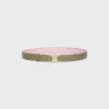 Triomphe-gesp van messing met strass en omkeerbare riem van 25 mm in Taurillon
