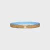 Triomphe-gesp van messing met strass en omkeerbare riem van 25 mm in Taurillon