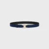 Triomphe-gesp van messing met strass en omkeerbare riem van 25 mm van glad en generfd kalfsleer