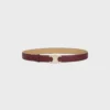 Triomphe-gesp van messing met strass en omkeerbare riem van 25 mm van glad en generfd kalfsleer