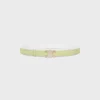 Triomphe-gesp van messing met strass en omkeerbare riem van 25 mm van glad en generfd kalfsleer