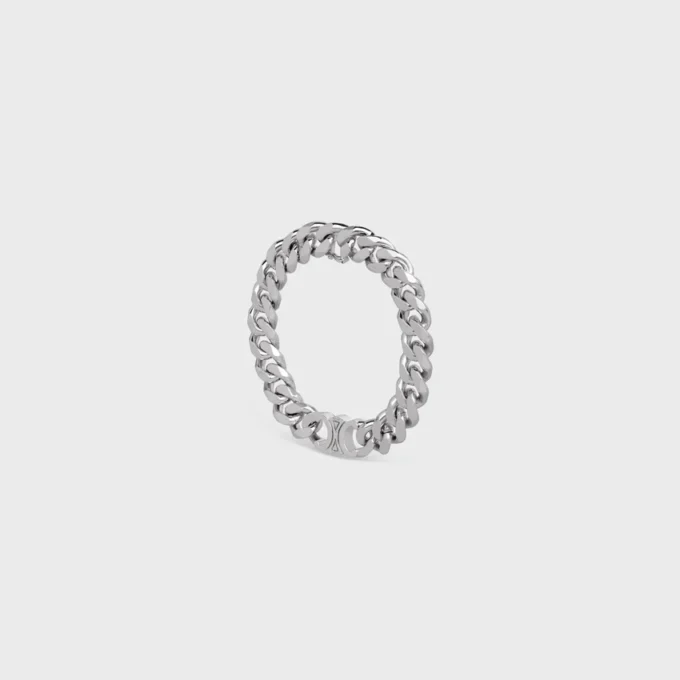 Triomphe Gourmette-armband van messing met rhodiumafwerking