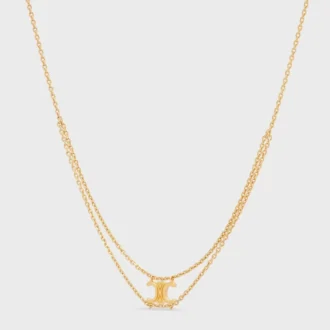 Triomphe hangende ketting van messing met gouden afwerking