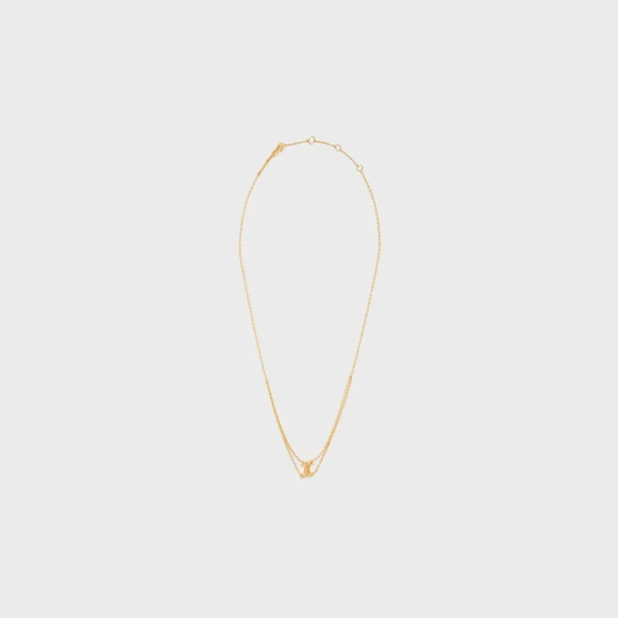 Triomphe hangende ketting van messing met gouden afwerking