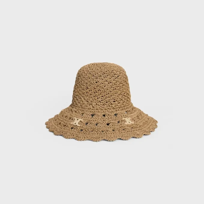 Triomphe-hoed van opengewerkte raffia