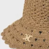 Triomphe-hoed van opengewerkte raffia