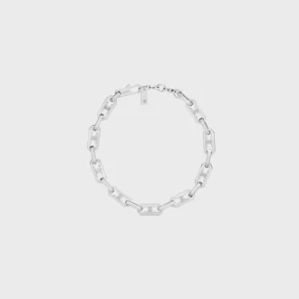 Triomphe kleine achthoekige armband van messing met rhodiumafwerking