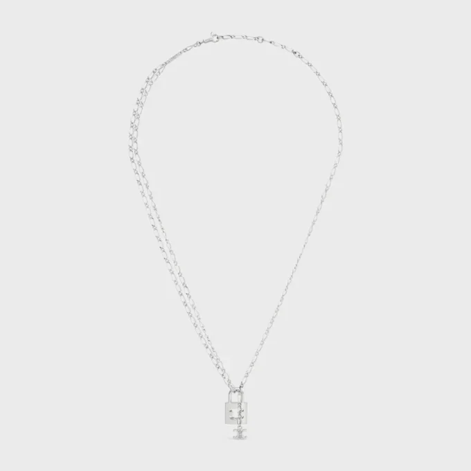 Triomphe Lock-ketting van messing met rhodiumafwerking