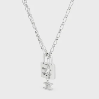 Triomphe Lock-ketting van messing met rhodiumafwerking