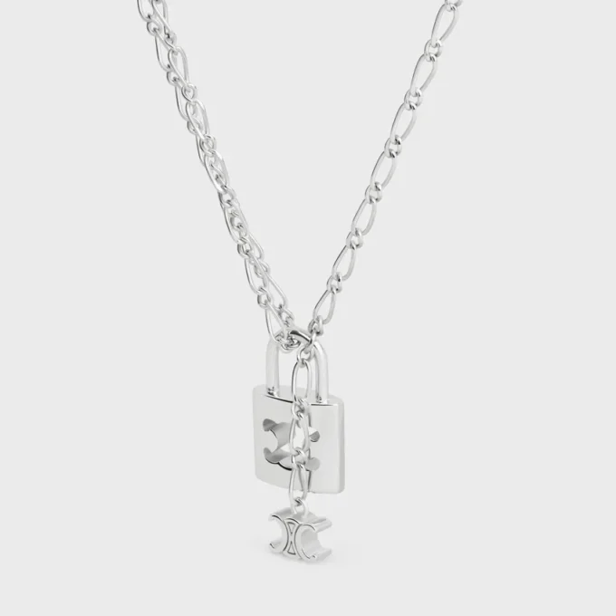 Triomphe Lock-ketting van messing met rhodiumafwerking
