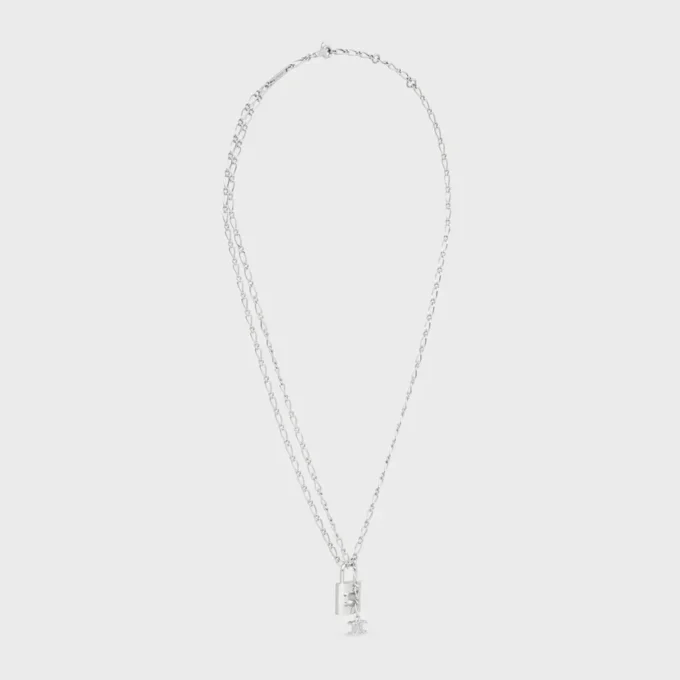 Triomphe Lock-ketting van messing met rhodiumafwerking