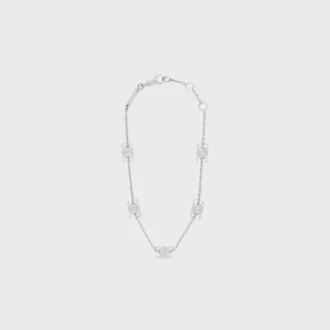 Triomphe Mini Triomphe-armband van messing met rhodiumafwerking