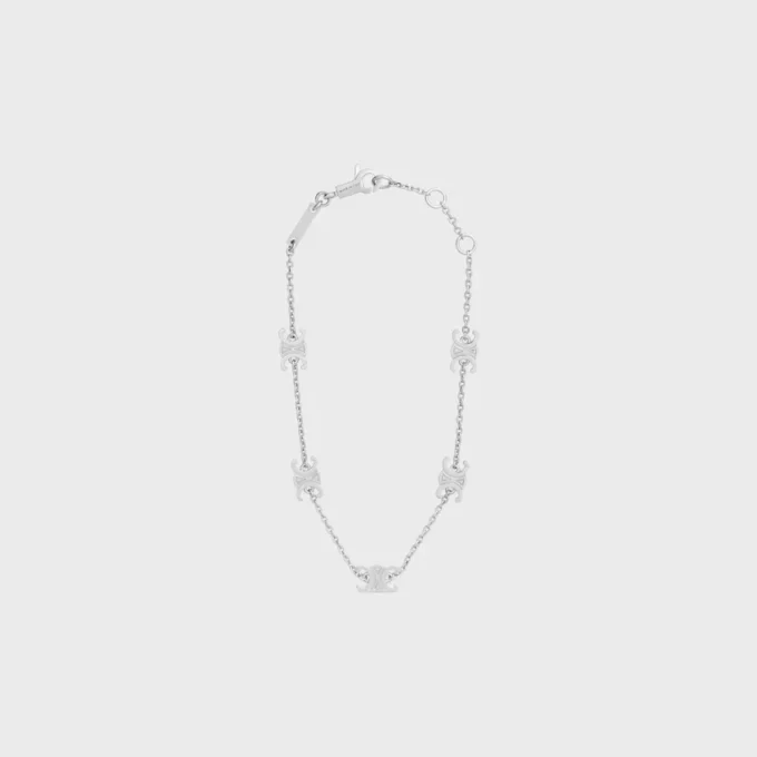 Triomphe Mini Triomphe-armband van messing met rhodiumafwerking