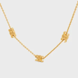 Triomphe Mini Triomphe ketting van messing met gouden afwerking