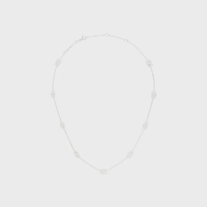 Triomphe Mini Triomphe ketting van messing met rhodiumafwerking