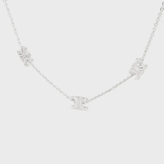 Triomphe Mini Triomphe ketting van messing met rhodiumafwerking