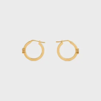 Triomphe-oorbellen van email en messing met gouden afwerking