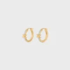 Triomphe-oorbellen van email en messing met gouden afwerking