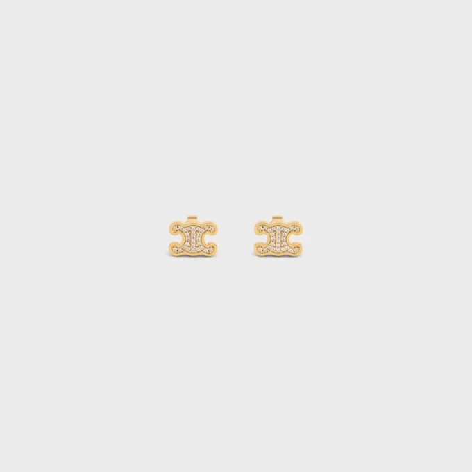 Triomphe-oorstokjes met strass en messing met gouden afwerking