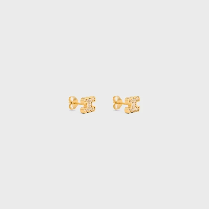 Triomphe-oorstokjes met strass en messing met gouden afwerking