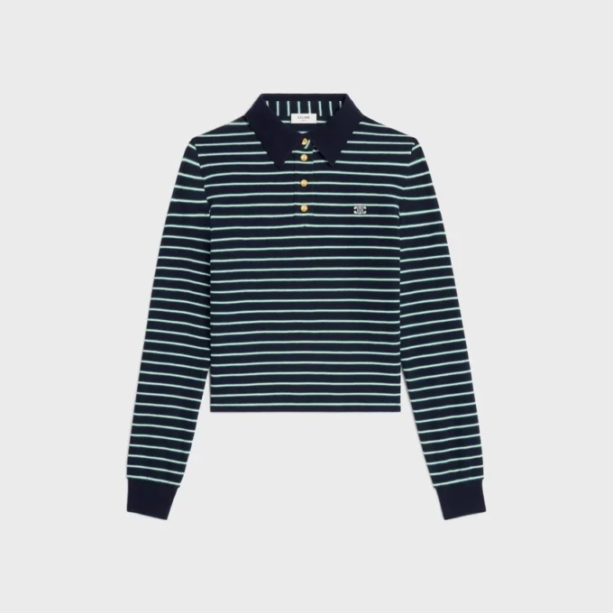 Triomphe-polo van gestreept jersey