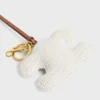 Triomphe Pom-Pom sleutelhanger van gehaakt katoen met gouden afwerking