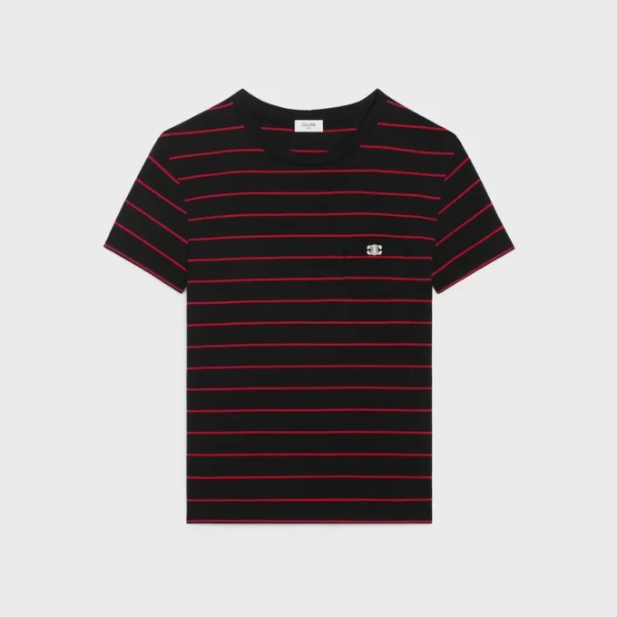 Triomphe Regular T-shirt van gestreept jersey