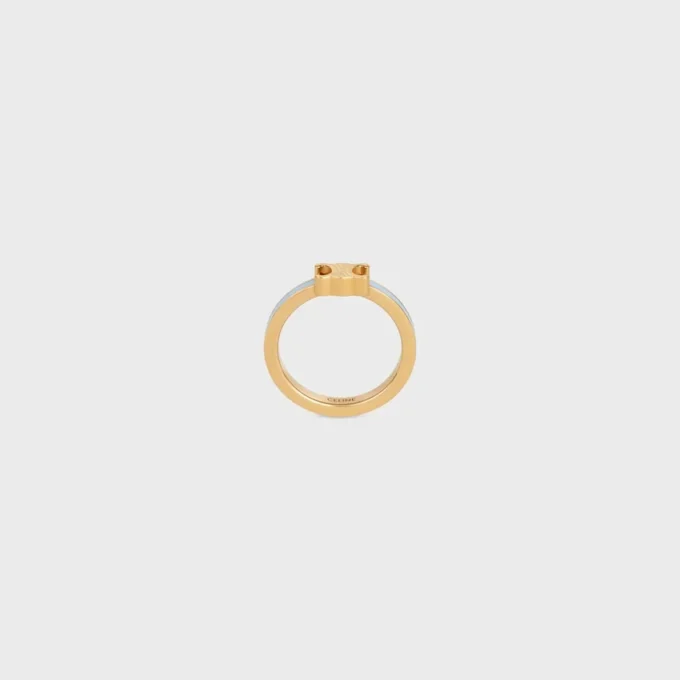 Triomphe-ring van email en messing met gouden afwerking