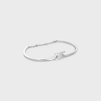 Triomphe scharnierende armband van messing met rhodiumafwerking