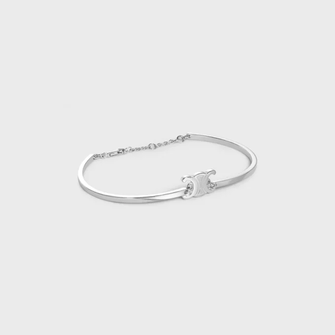 Triomphe scharnierende armband van messing met rhodiumafwerking