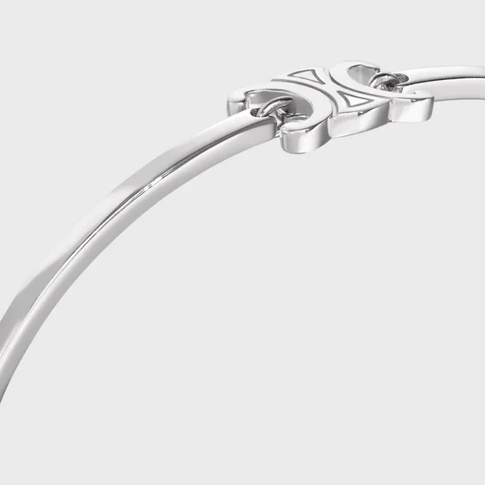 Triomphe scharnierende armband van messing met rhodiumafwerking