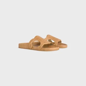 Triomphe-slipper van kalfsleer met krokodillenprint