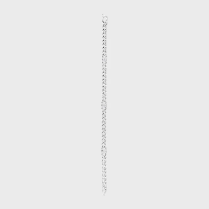 Triomphe Small Gourmette-armband van messing met rhodiumafwerking