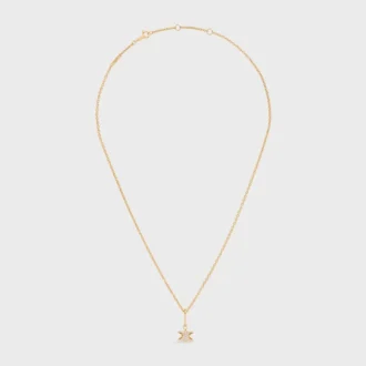Triomphe Solitaire Sparkle-ketting van strass en messing met gouden afwerking