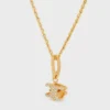 Triomphe Solitaire Sparkle-ketting van strass en messing met gouden afwerking