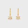 Triomphe Solitaire Sparkle-oorbellen van strass en messing met gouden afwerking