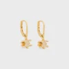Triomphe Solitaire Sparkle-oorbellen van strass en messing met gouden afwerking