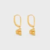 Triomphe Solitaire Sparkle-oorbellen van strass en messing met gouden afwerking