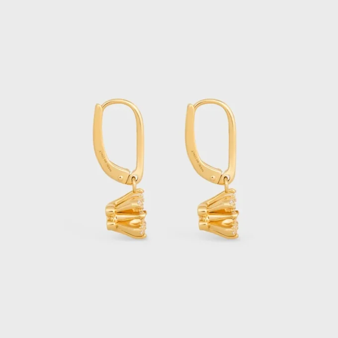 Triomphe Solitaire Sparkle-oorbellen van strass en messing met gouden afwerking