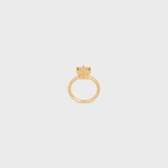 Triomphe Solitaire Sparkle-ring in strass en messing met gouden afwerking