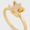 Triomphe Solitaire Sparkle-ring in strass en messing met gouden afwerking